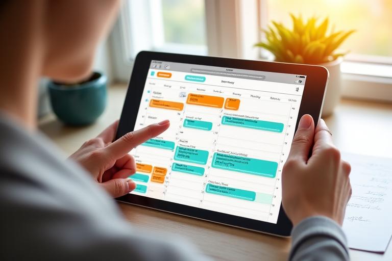 Calendario digital mostrando una variedad de clases fitness agendadas a diferentes horas del día
